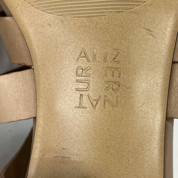 Naturalizer Felicity Nude Tan Leather Tie Up Sandals 8.5W Gladiator - Picture 9 of 11